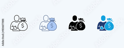 Income Multiple Icon Illustration Vector