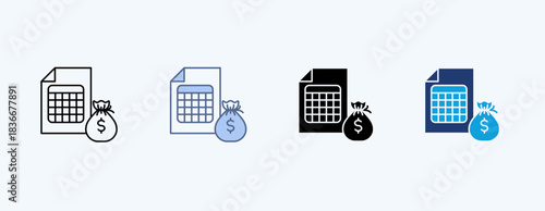 Spreadsheet Multiple Icon Illustration Vector