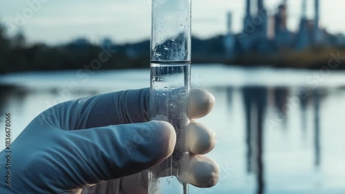 Scientist collecting water sample