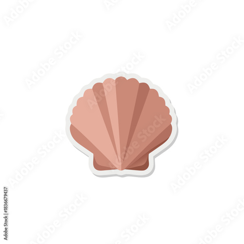 A Delicate Pink Scallop Shell Isolated on a Pure Black Background with Subtle White Outline Evoking a Sense of Simplicity and Natural Beauty
