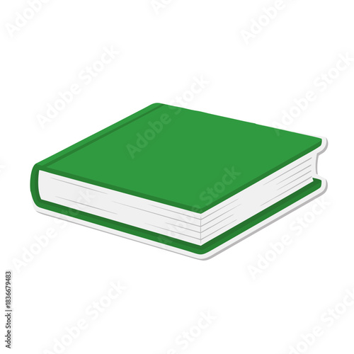 A Green Hardcover Book Lying Open With White Pages And Clean Lines Isolated On A Black Background