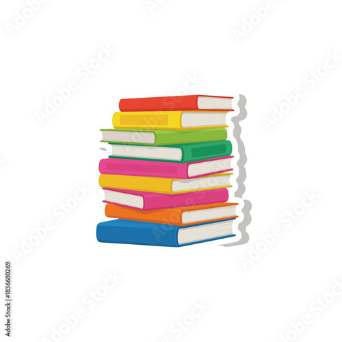 stack of colorful books