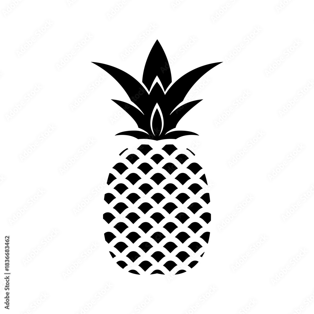 Fototapeta premium Tropical Pineapple Exotic Fruit Flat Icon 