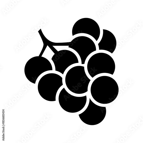 Grape Cluster Bunch Wine Fruit Flat Icon
