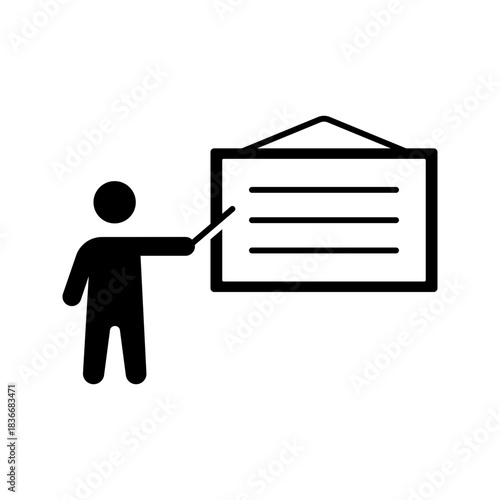 Professional educator and school classroom instructor icon.
