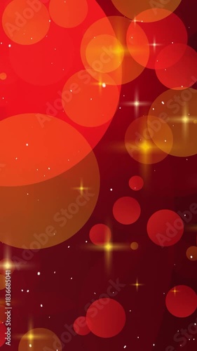 Soft red holiday bokeh particles drifting in warm Christmas glow. High quality 4k footage
