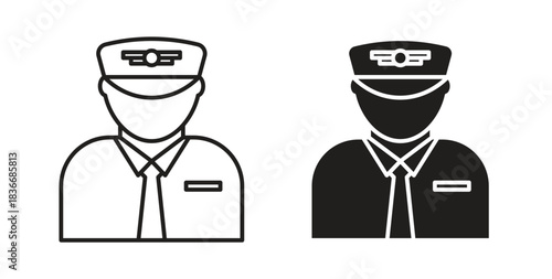 User pilot icon for mobile app, editable designs