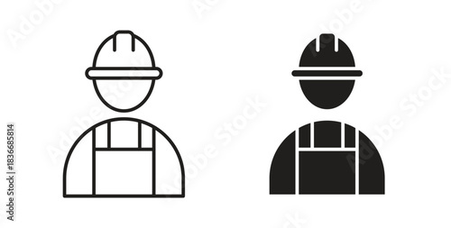 User helmet safety icon for mobile app, editable designs