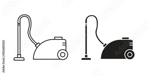 Vacuum cleaner icon for mobile app, editable designs