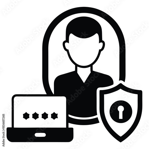 Vector cartoon illustration of a smiling businessman character with a briefcase and headphones