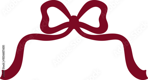 Ribbon Bow Line Drawing