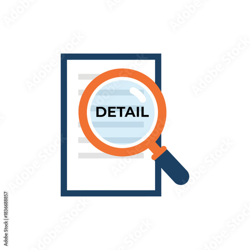 examining detail meticulously inspecting document with a magnifying glass illustrating analysis accuracy and attention to detail for business content