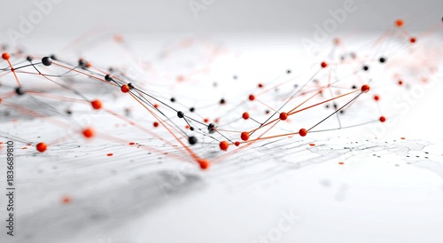 Abstract network of interconnected glowing nodes and lines, digital art