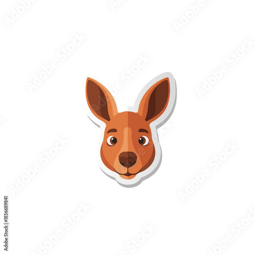 Cute Kangaroo Face Illustration With Big Ears and Brown Fur Detailed Vector Art