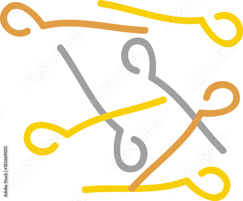 Curved Safety Pin Line Pattern