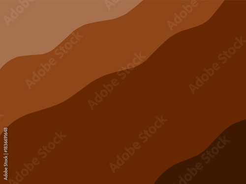 Wavy brown gradient background. Wavy background concept. Gradient brown color for design needs.