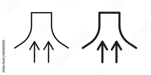 Air suction icons for web design set in black stroke and solid style. EPS10