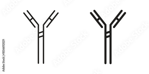Antibody icons for web design set in black stroke and solid style. EPS10