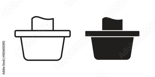 baby wipe icons for web design set in black stroke and solid style. EPS10