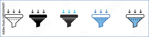 Funnel Single Icon Multistyle Illustration
