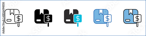 Bidding Single Icon Multistyle Illustration