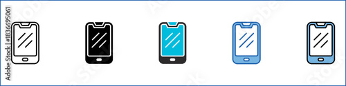 Mobile Single Icon Multistyle Illustration
