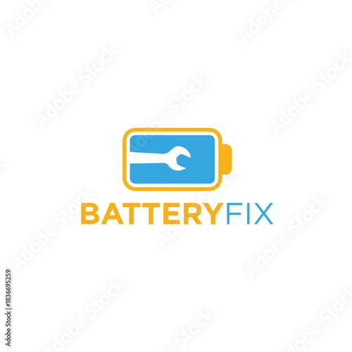 Battery Fix Logo Vector Simple Modern