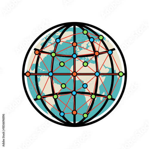 global network connections illustrating worldwide connectivity with data nodes across earth perfect for illustrating global communications and technology trends.
