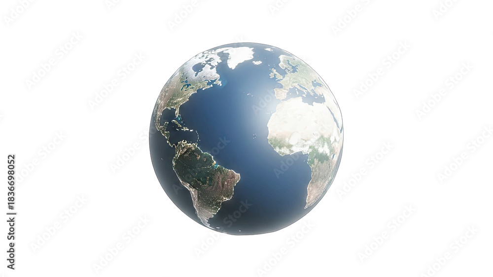 Naklejka premium Earth Globe Isolated on White Background