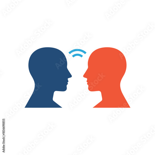 heads communicating symbolizing connection and understanding facilitating partnership enhancing interpersonal skills good for business communication topics