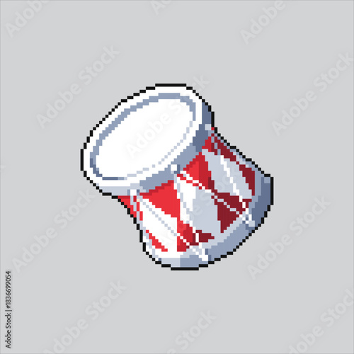 Pixel art illustration Circus Drum. Pixelated Circus Music. Circus Music Drum Icon pixelated for the pixel art game and icon for website and video game. old school retro.