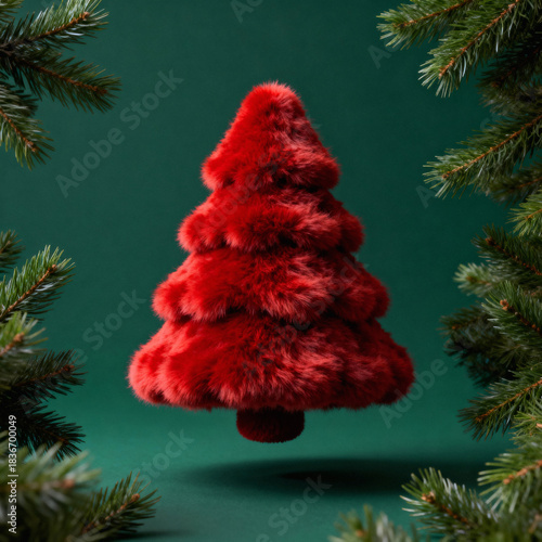 Wallpaper of fluffy Christmas toy on a bright background