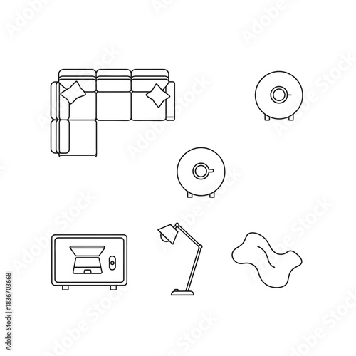 living room layout design showing furniture arrangement for interior planning  space optimization promoting modern living and efficient home furnishing solutions