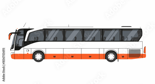 red bus isolated on white