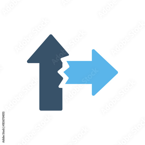 merging arrows signifying business strategy change illustrating partnership synergy to move forward on a white background used for transition planning.