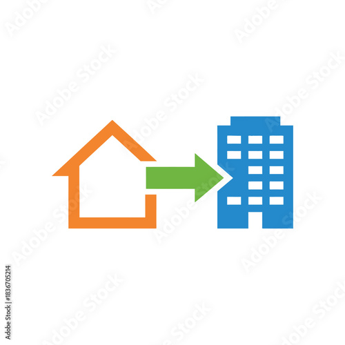 office relocation depicting transition from home to corporate workspace symbolizing career change and new work environment ideal for hr content.