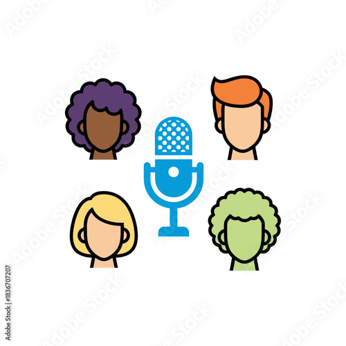 podcast conversation with diverse people a discussion on inclusive topics offering a platform for diverse voices and fostering a sense of community.