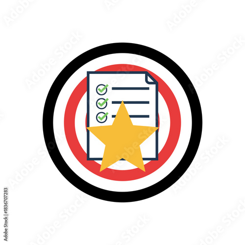 quality checklist with a gold star a reliable audit process ensuring compliance with excellence suitable for demonstrating certification  quality.