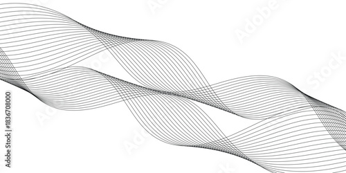 abstract creative black blend wave line design for background.