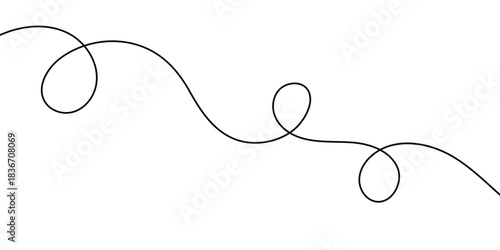 abstract creative black curly line design for background.