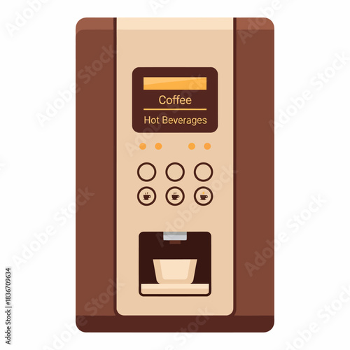 Flat Design Coffee Vending Machine Icon