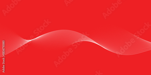 abstract creative red white blend wave line design on red.