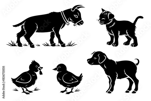 5---cute-farm-pets-6-icon---piglet--goat-kid--kitt