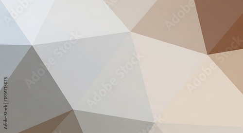 Abstract Geometric Pattern with Earth Tone Polygons and Triangles