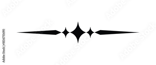 Minimalist Black Starburst Text Divider Vector: Modern Abstract Page Separator Element for Elegant Invitations, Websites, and Print Design