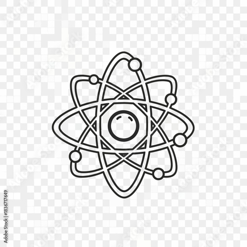 Atom Model Illustration - A Depiction of Atomic Structure and Science.