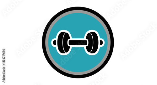 Simple dumbbell icon for fitness and gym applications.