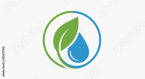 Leaf and Water Drop Logo Symbolizing Natural Purity.