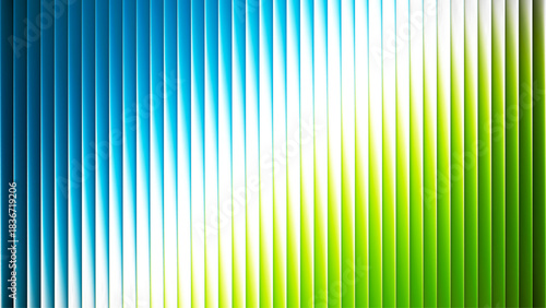 Natural ribbed texture with fractal glass effect and smooth fluted vertical lines of blue white and green. Bold dynamic design inspired by the colors of water sky and fresh grass. Vector illustration