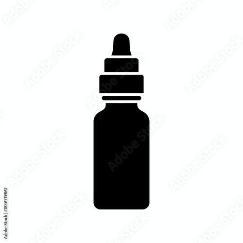Black silhouette icon of a dropper bottle against a white background